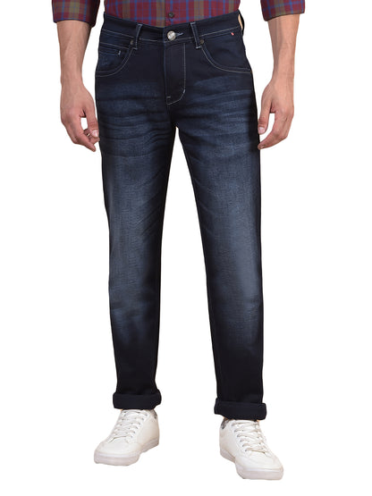 Denim Jeans for Men l Breathable & Soft with Color Fastness Ultra Narrow Fit Cotton Fabric Solid Pattern Button Closure