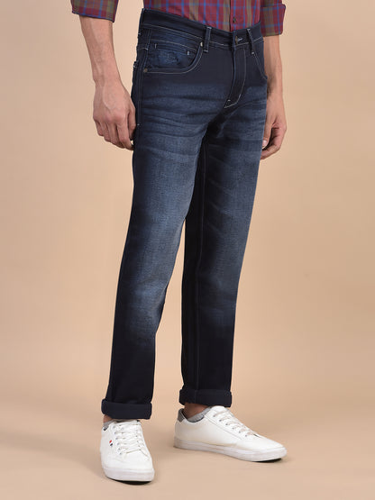 Denim Jeans for Men l Breathable & Soft with Color Fastness Ultra Narrow Fit Cotton Fabric Solid Pattern Button Closure