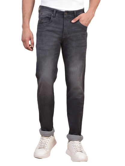 Denim Jeans for Men l Breathable & Soft with Color Fastness Ultra Narrow Fit Cotton Fabric Solid Pattern Button Closure