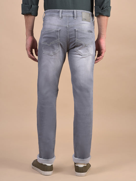 Denim Jeans for Men l Breathable & Soft with Color Fastness Ultra Narrow Fit Cotton Fabric Solid Pattern Button Closure