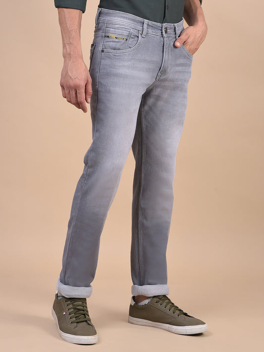 Denim Jeans for Men l Breathable & Soft with Color Fastness Ultra Narrow Fit Cotton Fabric Solid Pattern Button Closure