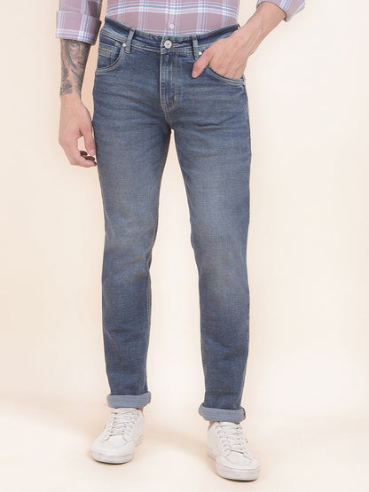 Men's Dirty Blue Ultra Narrow Fit Casual Denim Jeans