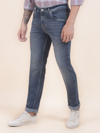 Men's Dirty Blue Ultra Narrow Fit Casual Denim Jeans