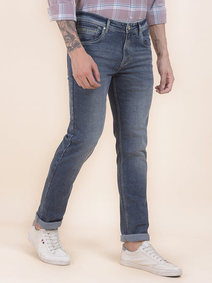 Men's Dirty Blue Ultra Narrow Fit Casual Denim Jeans