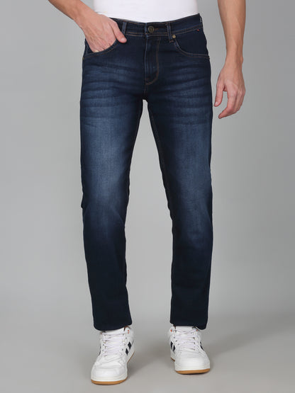 Denim Jeans for Men l Breathable & Soft with Color Fastness Ultra Narrow Fit Cotton Fabric Solid Pattern Button Closure