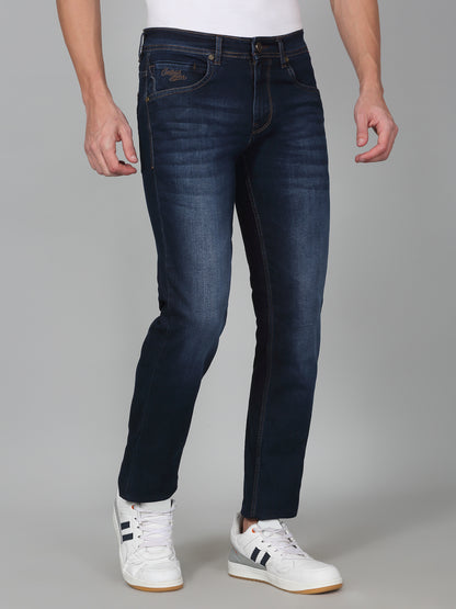 Denim Jeans for Men l Breathable & Soft with Color Fastness Ultra Narrow Fit Cotton Fabric Solid Pattern Button Closure
