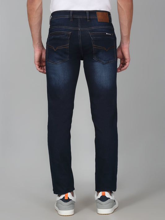 Denim Jeans for Men l Breathable & Soft with Color Fastness Ultra Narrow Fit Cotton Fabric Solid Pattern Button Closure