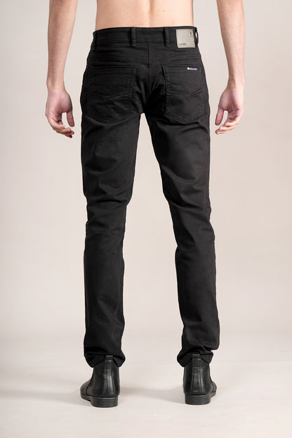 Denim Jeans for Men l Breathable & Soft with Color Fastness Ultra Narrow Fit Cotton Fabric Solid Pattern Button Closure