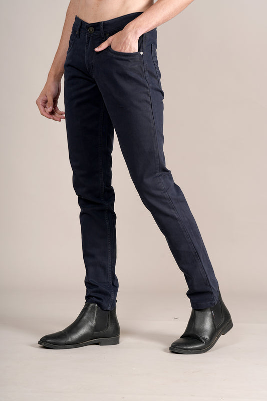 Denim Jeans for Men l Breathable & Soft with Color Fastness Ultra Narrow Fit Cotton Fabric Solid Pattern Button Closure