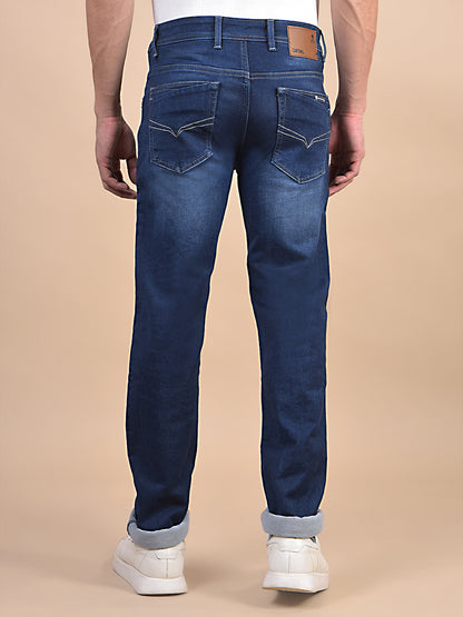 Denim Jeans for Men l Breathable & Soft with Color Fastness Ultra Narrow Fit Cotton Fabric Solid Pattern Button Closure