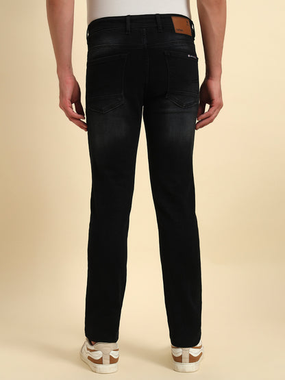 Denim Jeans for Men l Breathable & Soft with Color Fastness Ultra Narrow Fit Cotton Fabric Solid Pattern Button Closure