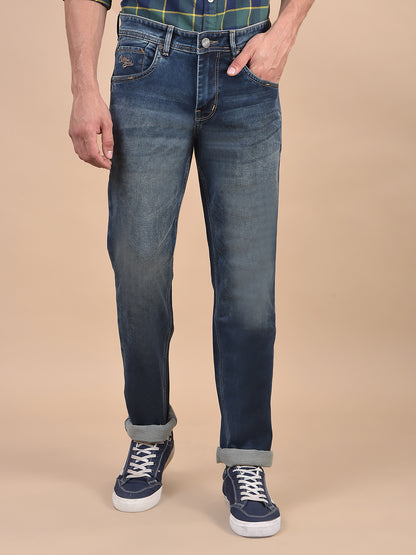 Denim Jeans for Men l Breathable & Soft with Color Fastness Ultra Narrow Fit Cotton Fabric Solid Pattern Button Closure