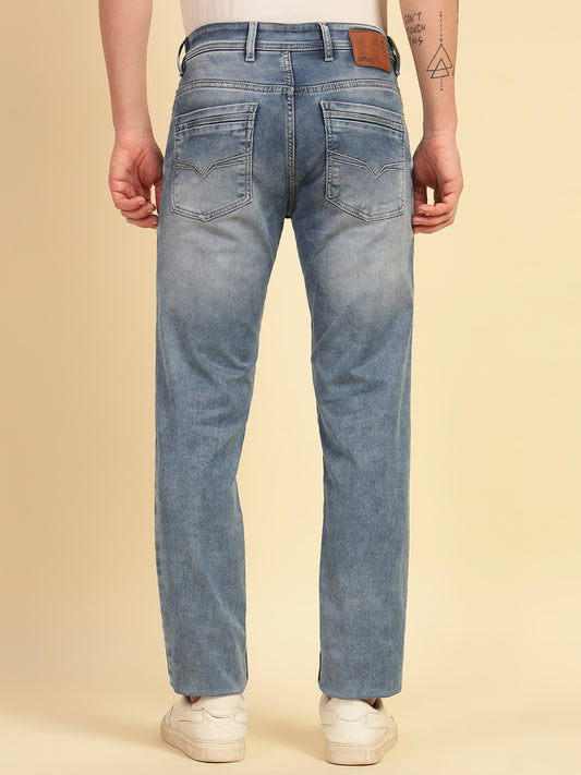 Denim Jeans for Men | Breathable & Soft with Color Fastness Ultra Narrow Fit Cotton Blend Fabric Solid Pattern Button Closure