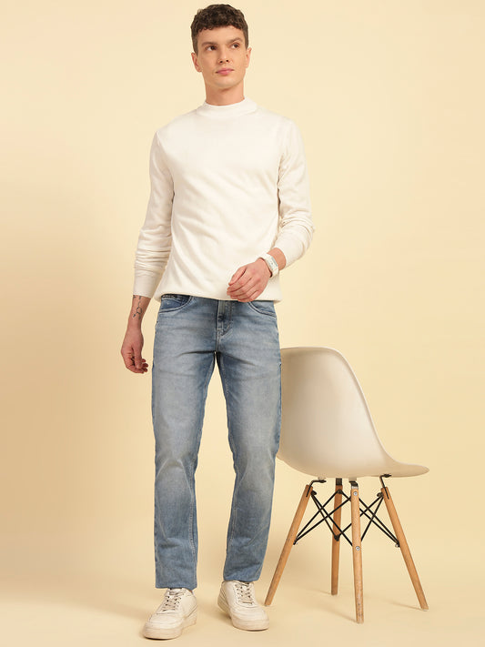 Denim Jeans for Men | Breathable & Soft with Color Fastness Ultra Narrow Fit Cotton Blend Fabric Solid Pattern Button Closure