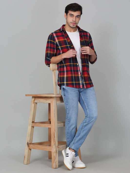 Denim Jeans for Men l Breathable & Soft with Color Fastness Ultra Narrow Fit Cotton Fabric Solid Pattern Button Closure