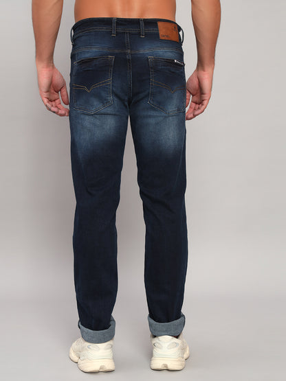 Denim Jeans for Men l Breathable & Soft with Color Fastness Ultra Narrow Fit Cotton Fabric Solid Pattern Button Closure