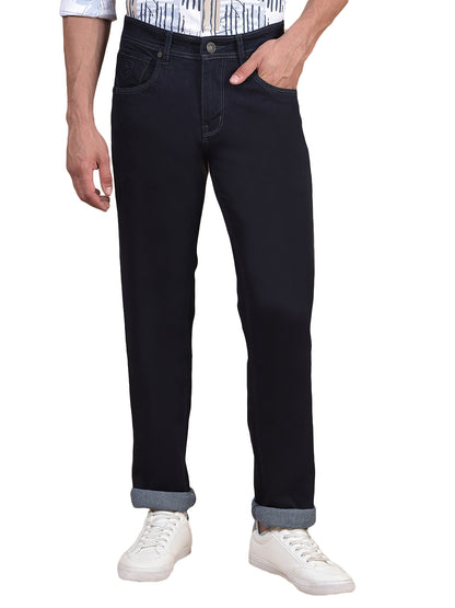 Denim Jeans for Men l Breathable & Soft with Color Fastness Ultra Narrow Fit Cotton Fabric Solid Pattern Button Closure