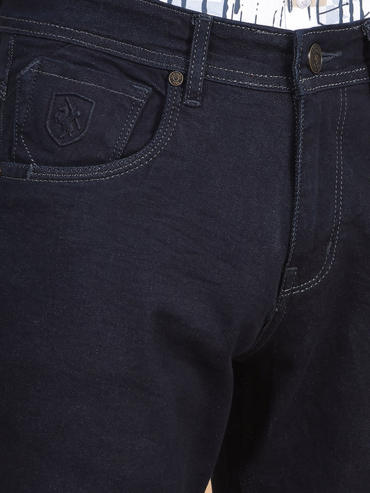 Denim Jeans for Men l Breathable & Soft with Color Fastness Ultra Narrow Fit Cotton Fabric Solid Pattern Button Closure