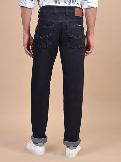 Denim Jeans for Men l Breathable & Soft with Color Fastness Ultra Narrow Fit Cotton Fabric Solid Pattern Button Closure