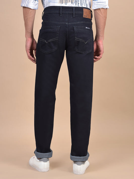 Denim Jeans for Men l Breathable & Soft with Color Fastness Ultra Narrow Fit Cotton Fabric Solid Pattern Button Closure