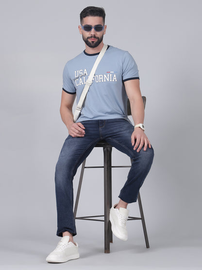 Denim Jeans for Men l Breathable & Soft with Color Fastness Ultra Narrow Fit Cotton Fabric Solid Pattern Button Closure