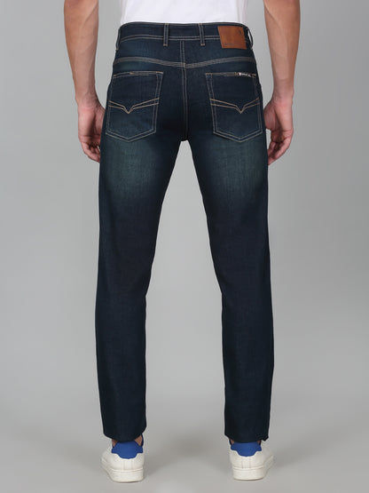 Denim Jeans for Men l Breathable & Soft with Color Fastness Ultra Narrow Fit Cotton Fabric Solid Pattern Button Closure