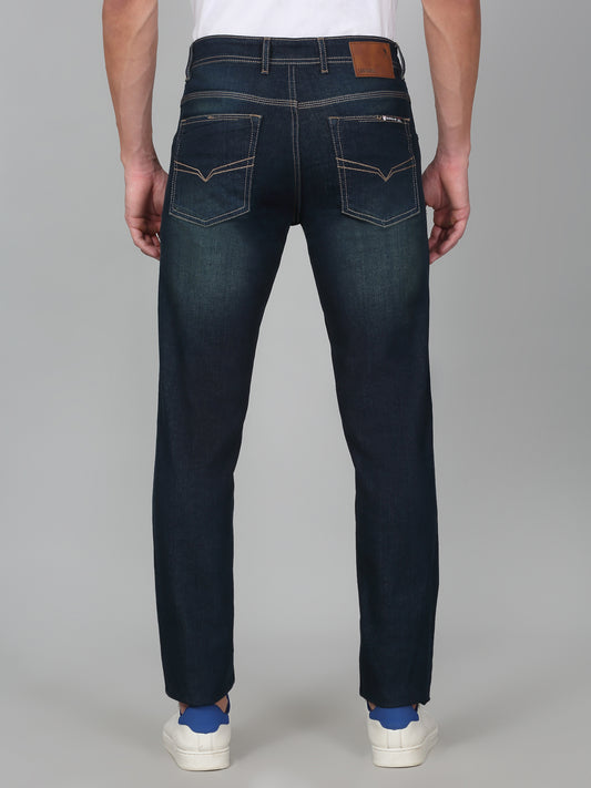 Denim Jeans for Men l Breathable & Soft with Color Fastness Ultra Narrow Fit Cotton Fabric Solid Pattern Button Closure