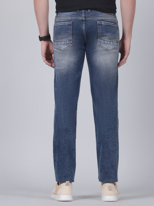 Denim Jeans for Men l Breathable & Soft with Color Fastness Straight Fit Cotton Fabric Solid Pattern Button Closure