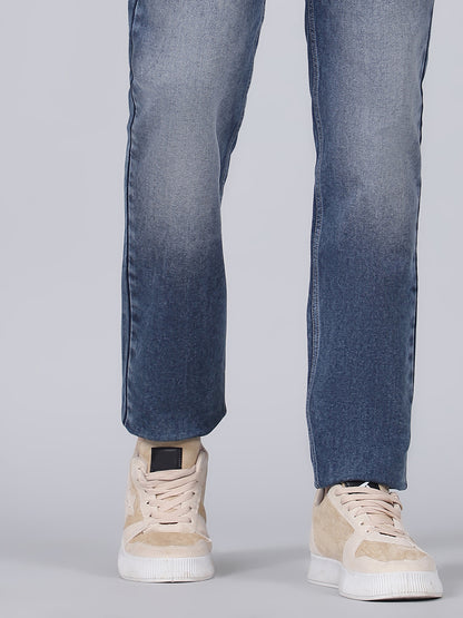 Denim Jeans for Men l Breathable & Soft with Color Fastness Straight Fit Cotton Fabric Solid Pattern Button Closure