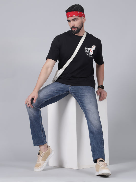 Denim Jeans for Men l Breathable & Soft with Color Fastness Straight Fit Cotton Fabric Solid Pattern Button Closure