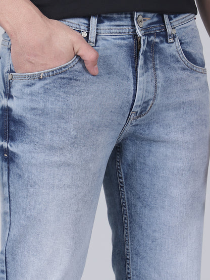 Denim Jeans for Men l Breathable & Soft with Color Fastness Straight Fit Cotton Fabric Solid Pattern Button Closure