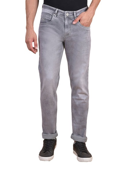 Denim Jeans for Men l Breathable & Soft with Color Fastness Ultra Narrow Fit Cotton Fabric Solid Pattern Button Closure