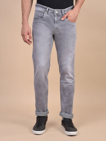 Denim Jeans for Men l Breathable & Soft with Color Fastness Ultra Narrow Fit Cotton Fabric Solid Pattern Button Closure