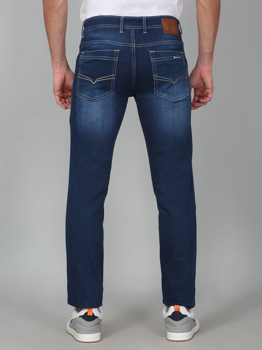 Denim Jeans for Men l Breathable & Soft with Color Fastness Ultra Narrow Fit Cotton Fabric Solid Pattern Button Closure