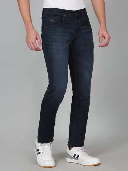 Denim Jeans for Men l Breathable & Soft with Color Fastness Ultra Narrow Fit Cotton Fabric Solid Pattern Button Closure