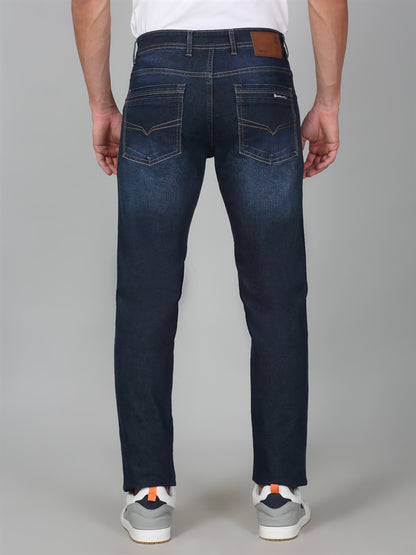 Denim Jeans for Men l Breathable & Soft with Color Fastness Ultra Narrow Fit Cotton Fabric Solid Pattern Button Closure