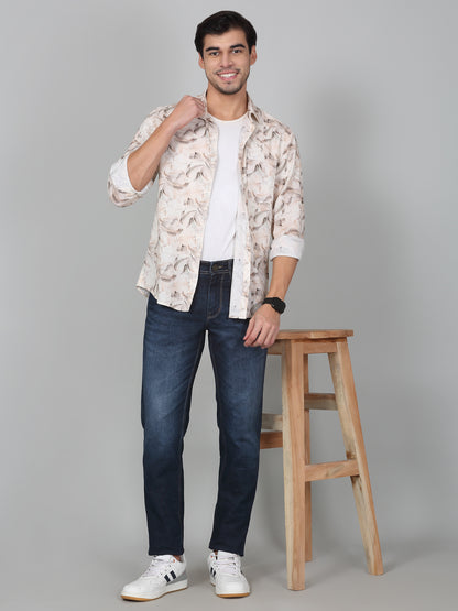 Denim Jeans for Men l Breathable & Soft with Color Fastness Ultra Narrow Fit Cotton Fabric Solid Pattern Button Closure