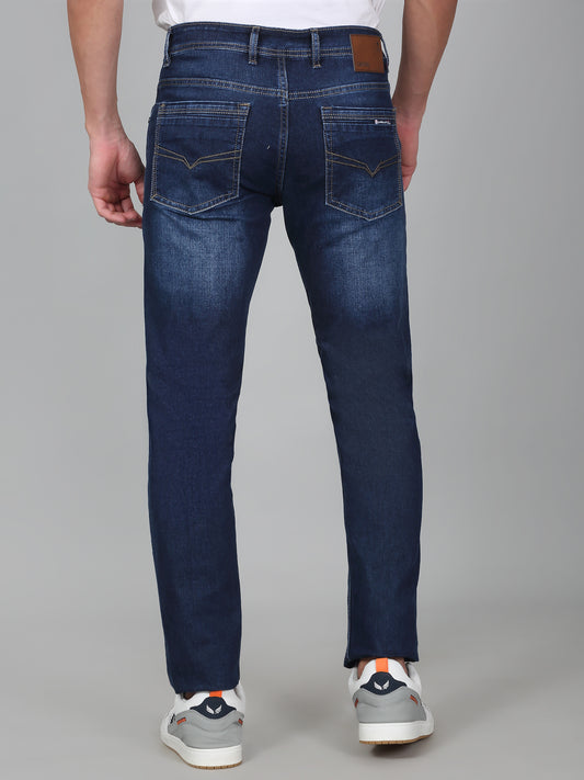 Denim Jeans for Men l Breathable & Soft with Color Fastness Ultra Narrow Fit Cotton Fabric Solid Pattern Button Closure
