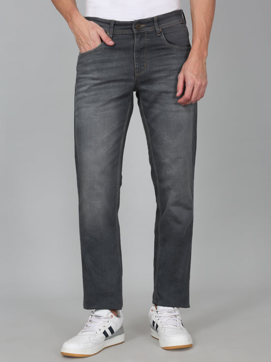 Denim Jeans for Men l Breathable & Soft with Color Fastness Ultra Narrow Fit Cotton Fabric Solid Pattern Button Closure