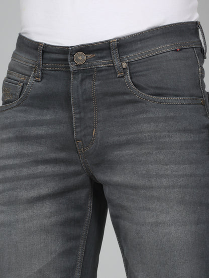 Denim Jeans for Men l Breathable & Soft with Color Fastness Ultra Narrow Fit Cotton Fabric Solid Pattern Button Closure
