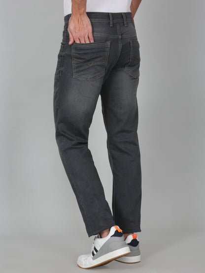 Denim Jeans for Men l Breathable & Soft with Color Fastness Ultra Narrow Fit Cotton Fabric Solid Pattern Button Closure
