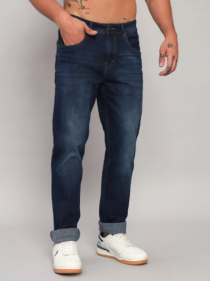 Denim Jeans for Men l Breathable & Soft with Color Fastness Straight Fit Cotton Fabric Solid Pattern Button Closure