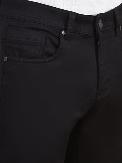 Denim Jeans for Men l Breathable & Soft with Color Fastness Ultra Narrow Fit Cotton Fabric Solid Pattern Button Closure