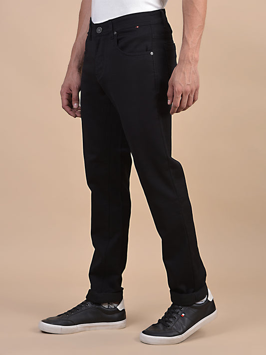 Denim Jeans for Men l Breathable & Soft with Color Fastness Ultra Narrow Fit Cotton Fabric Solid Pattern Button Closure