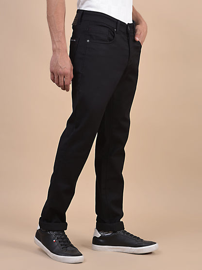 Denim Jeans for Men l Breathable & Soft with Color Fastness Ultra Narrow Fit Cotton Fabric Solid Pattern Button Closure