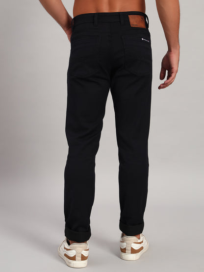 Denim Jeans for Men l Breathable & Soft with Color Fastness Ultra Narrow Fit Cotton Fabric Solid Pattern Button Closure