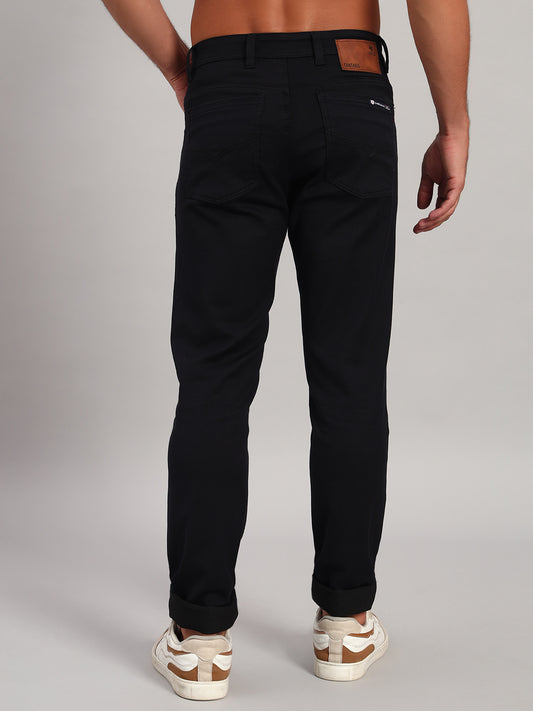 Denim Jeans for Men l Breathable & Soft with Color Fastness Ultra Narrow Fit Cotton Fabric Solid Pattern Button Closure