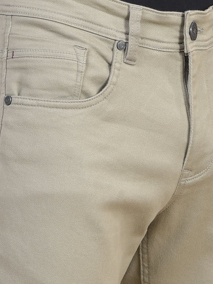 Denim Jeans for Men l Breathable & Soft with Color Fastness Ultra Narrow Fit Cotton Fabric Solid Pattern Button Closure