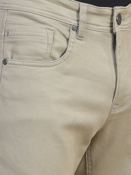 Denim Jeans for Men l Breathable & Soft with Color Fastness Ultra Narrow Fit Cotton Fabric Solid Pattern Button Closure