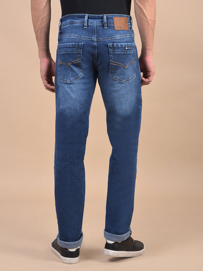 Denim Jeans for Men l Breathable & Soft with Color Fastness Ultra Narrow Fit Cotton Fabric Solid Pattern Button Closure